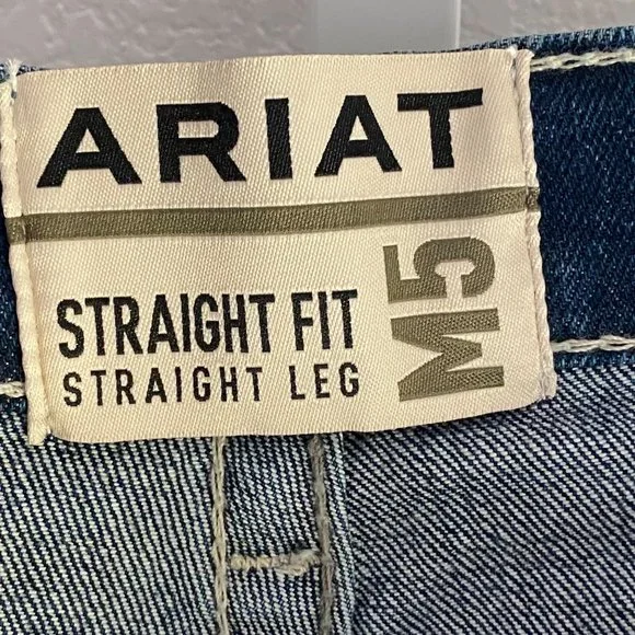 ARIAT Straight Fit Straight Leg M5 Size 34 X 30 Mens Denim Jeans - Loop Lock - Picture 13 of 16